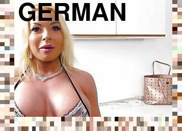 German sporty big tits blonde teen get anal and ass to mouth POV
