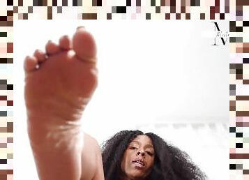 At my feet is where you belong preview- Femdom foot worship pov