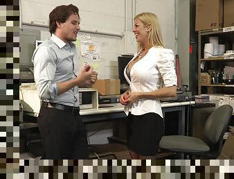 Classy MILF fucks with the new guy in remarkable office affair