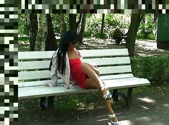 Park bench body display with flasher