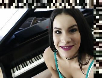 Pov Teen Latina Blows Piano Tutor