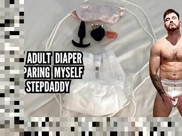 Gay adult diaper - preparing myself for stepdaddy