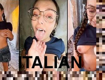 Shelena giovane troietta italiana scopata per strada e sborrata in faccia