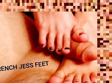 Playing with my dick with her cute toes and feet! VOL2.EP01