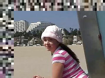 Sweet Teen Little Aprils Beach Walk And Holiday