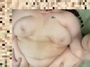 pappa, fet, hårig, fru, amatör, hemmagjord, creampie, par, bbw, knubbig