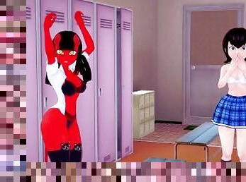 Meru The Succubus and Mavis Dracula Threesome in the lockers  Promo