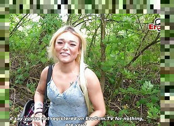German amateur teen Slut meet for real sexdate with surprise creampie