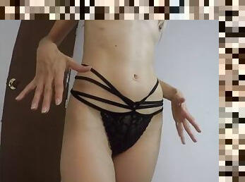 Trying different shiny and nylon panties