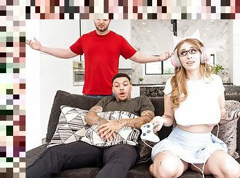 Freeuse &amp; Shower with Busty Nerd Video With Brad Sterling, Angel Youngs, Air Thugger - RealityKings