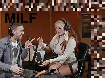 Radio show turns intimate once this curvy pornstar starts craving cock