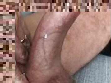 Curved penis squirts Precum and RICE!