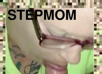 Stepmom sucks sons cock and swallows his load
