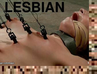 Bound lesbian whipped and flogged