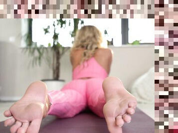 Blonde MILF Caught Masturbating in the Sauna