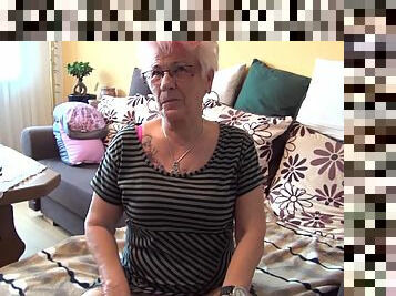 Horny granny goes wild and reveals all of her private areas