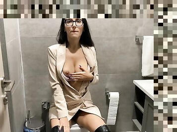 Levrette, Lunettes, Masturbation, Bureau (Office), Public, Chatte (Pussy), Russe, Secrétaire, Amateur, Fellation