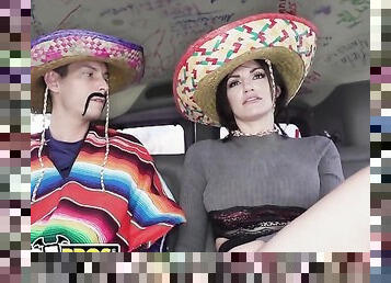 BANGBROS - Cinco De Mayo Bus Fuck With Brunette MILF Becky Bandini & Very Enthusiastic Tyler Steel